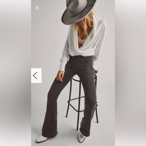 Free People FLARES We the Free Pull On Flare Jeans Grey Black Size 26